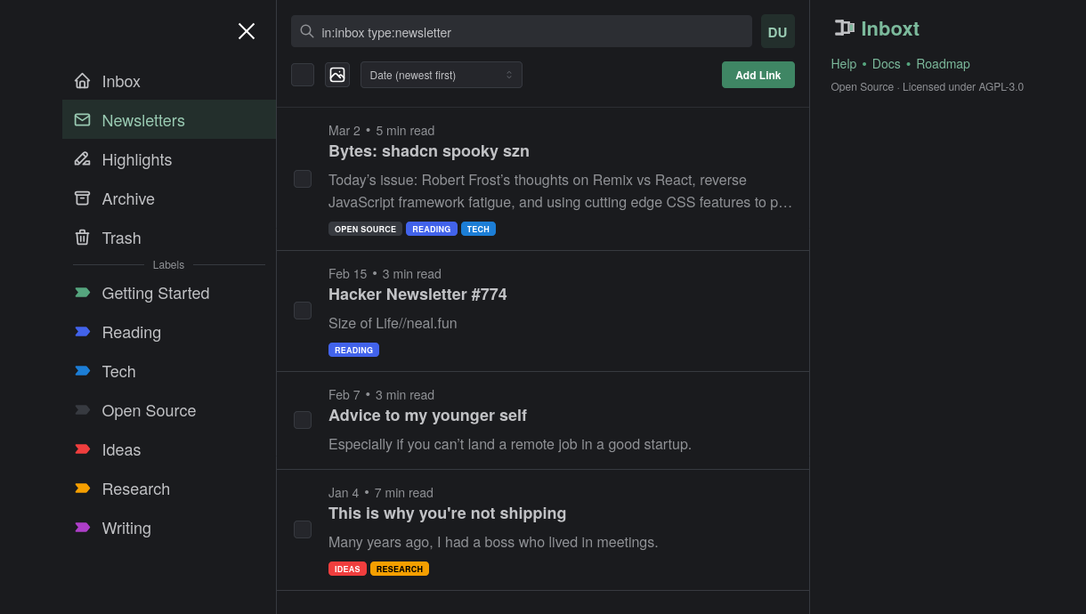 Newsletters in your inbox